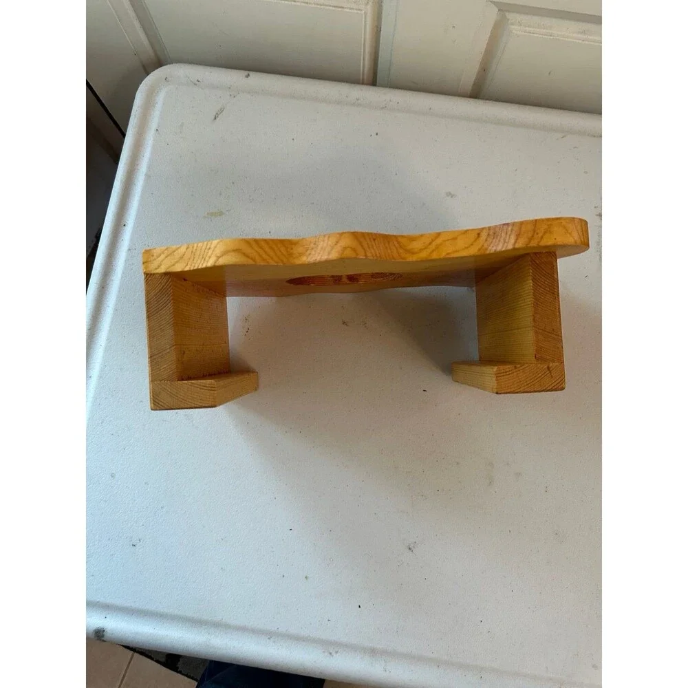 Vintage Solid Natural Wood Grain Finish Cartoon Teddy Bear Tissue Box Holder